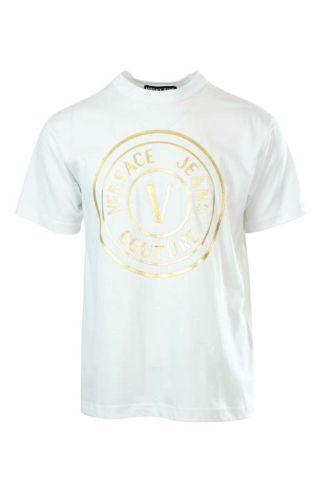 camisa versace blanca con dorado|More.